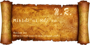 Miklósi Róza névjegykártya